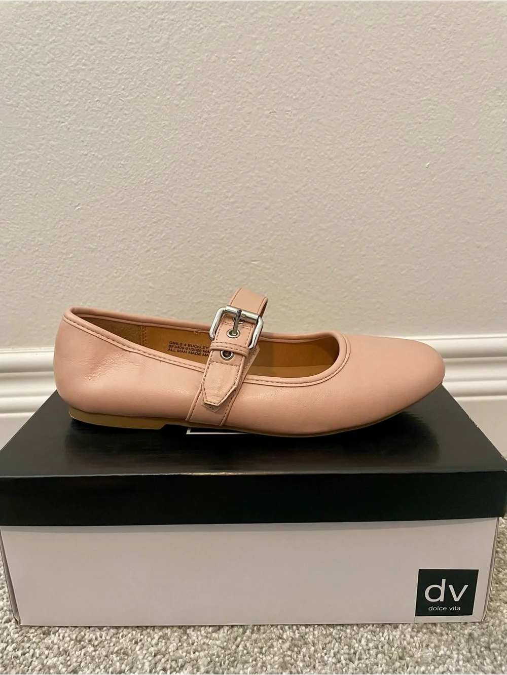 Dolce Vita Girls Pale Pink Mary Jane Strap Dress Shoes